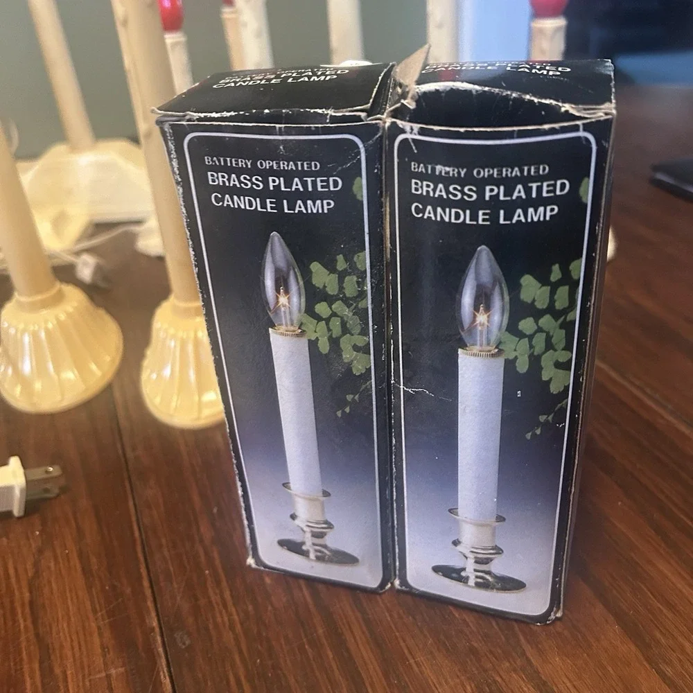 Christmas Candoliers 5-Light Holiday & Single Window Candles Candelabra Lot Of 8